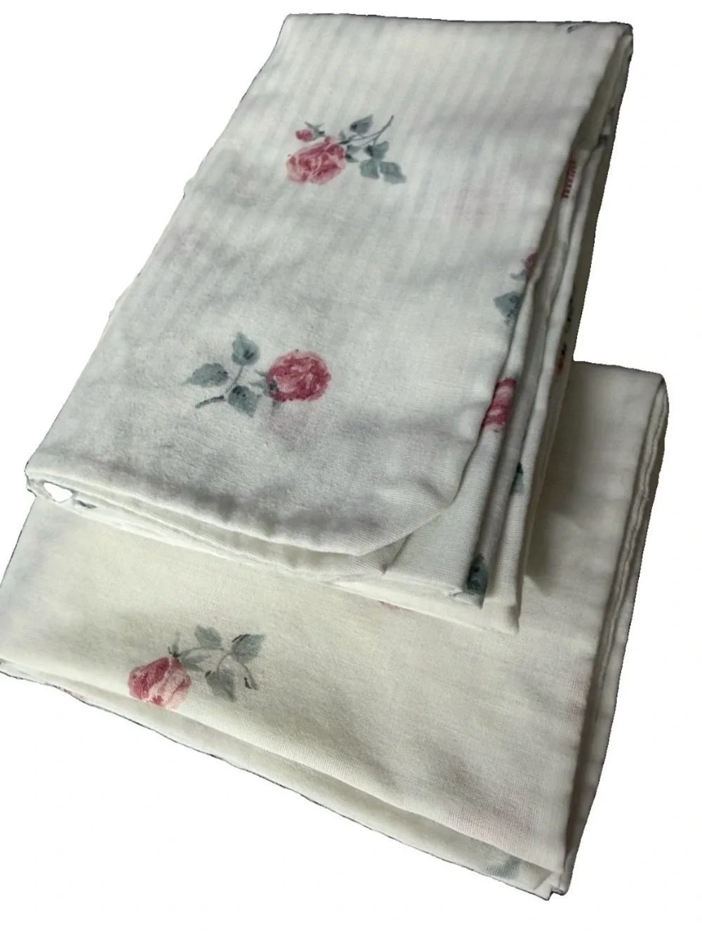 Cannon Floral Rose Pillow case set standard cotton polyester blend USA